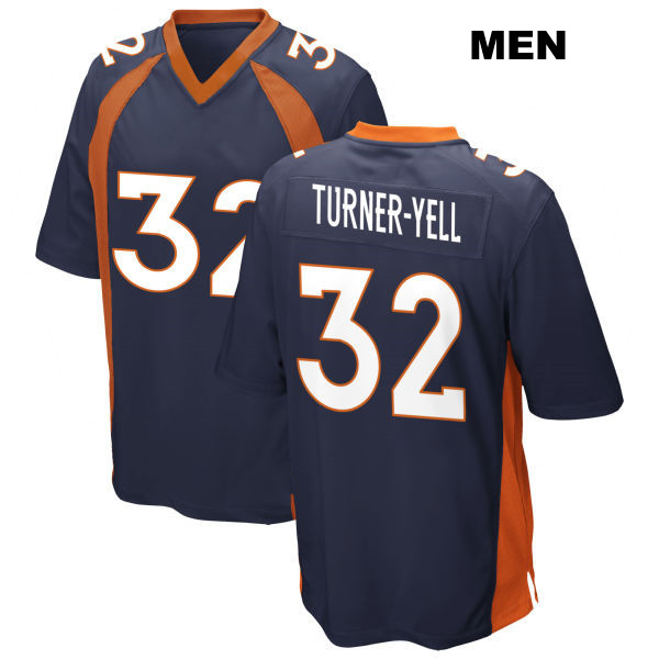 Delarrin Turner-Yell Away Denver Broncos Stitched Mens Number 32 Navy Game Football Jersey