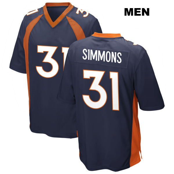 Justin Simmons Denver Broncos Stitched Mens Number 31 Away Navy Game Football Jersey