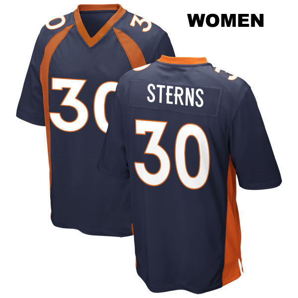 Caden Sterns Denver Broncos Womens Stitched Number 30 Away Navy Game Football Jersey