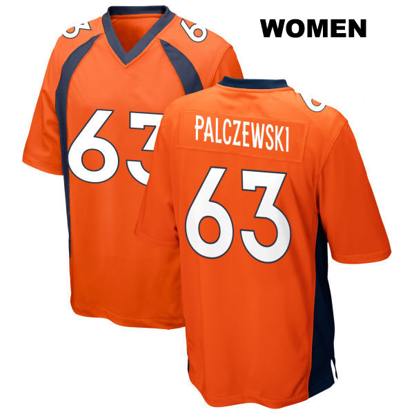 Alex Palczewski Home Denver Broncos Womens Number 63 Stitched Orange Game Football Jersey