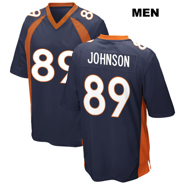 Brandon Johnson Denver Broncos Away Mens Number 89 Stitched Navy Game Football Jersey