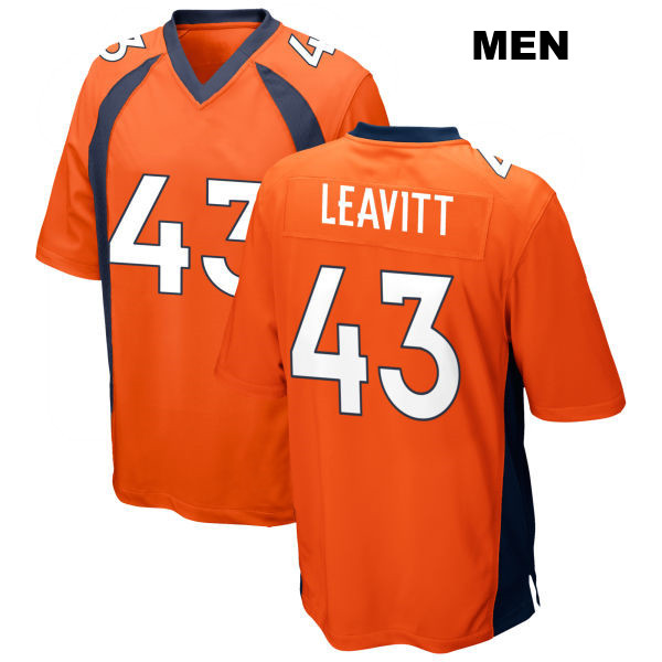 Dallin Leavitt Denver Broncos Home Mens Stitched Number 43 Orange Game Football Jersey