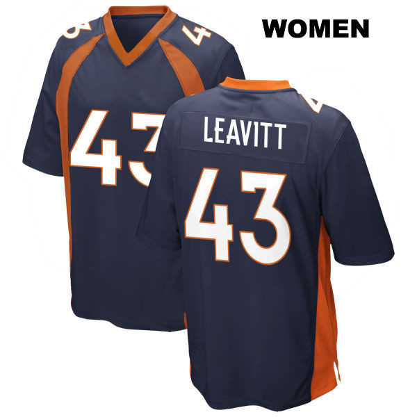 Away Dallin Leavitt Denver Broncos Womens Number 43 Stitched Navy Game Football Jersey