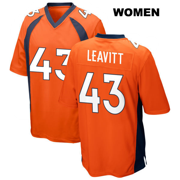 Dallin Leavitt Denver Broncos Womens Stitched Number 43 Home Orange Game Football Jersey