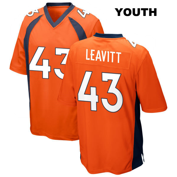 Dallin Leavitt Denver Broncos Youth Stitched Number 43 Home Orange Game Football Jersey