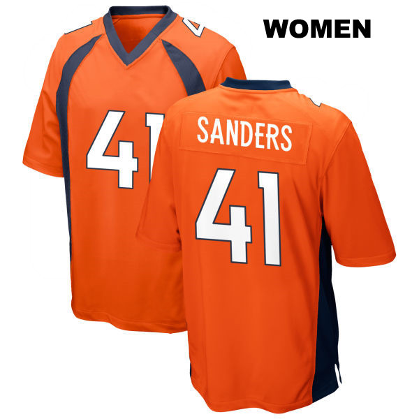 Drew Sanders Home Denver Broncos Stitched Womens Number 41 Orange Game Football Jersey