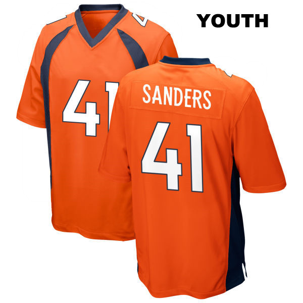 Drew Sanders Denver Broncos Home Youth Stitched Number 41 Orange Game Football Jersey