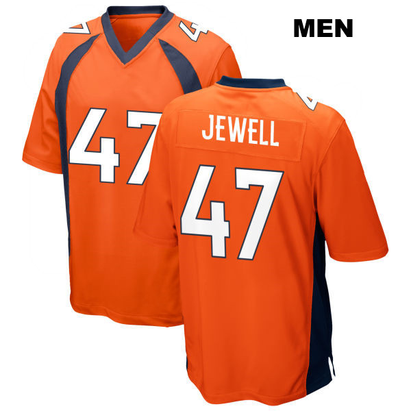 Stitched Josey Jewell Denver Broncos Mens Home Number 47 Orange Game Football Jersey