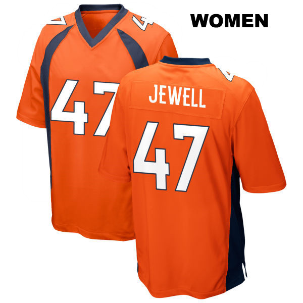 Josey Jewell Stitched Denver Broncos Womens Home Number 47 Orange Game Football Jersey