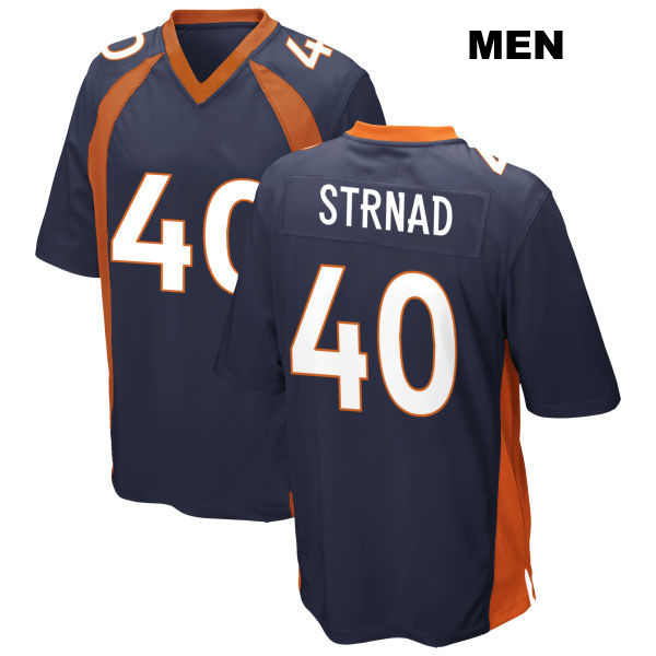 Justin Strnad Denver Broncos Mens Stitched Number 40 Away Navy Game Football Jersey