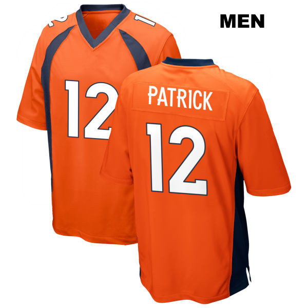 Tim Patrick Denver Broncos Stitched Mens Home Number 12 Orange Game Football Jersey