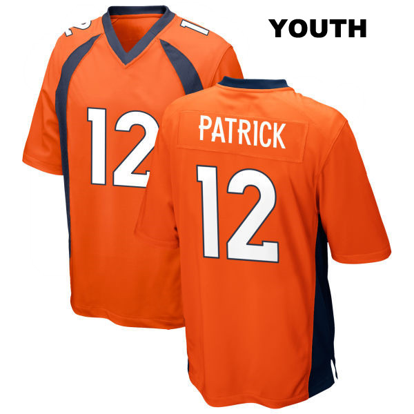 Tim Patrick Denver Broncos Stitched Youth Home Number 12 Orange Game Football Jersey